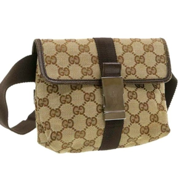 Gucci Belt Bag Canvas w/Silver Hardware, Adjustable Sizing - Beige - Picture 1 of 13